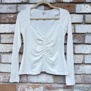 ALC Halley Ruched White Top